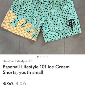 Kids Ice Cream Shorts - Green and Orange